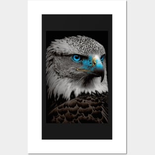 Eagle with blue eyes Posters and Art